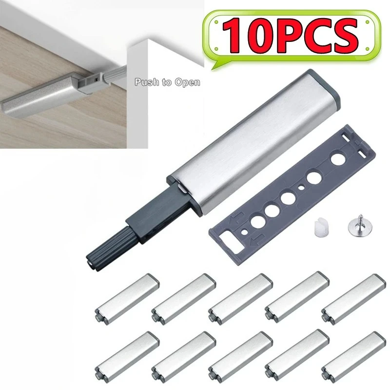 10-1PC Cabinet Catches Push To Open Damper Catch Set For Door Drawer Cabinet Magnetic Push Latches Soft Closer Rebound Hardware