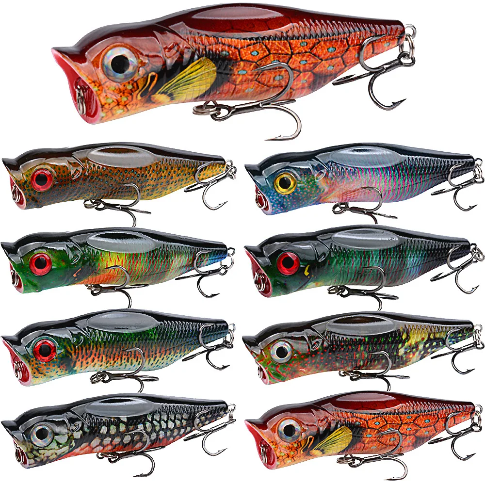 

1 PCS Hard Bait Fishing Lures Popper for Carp Trout Pike Spinning Rockfishing - Spoon Lure for Sea Bass And Saltwater Fishing