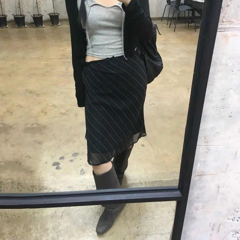 Fairycore Straight Long Skirts High Waist with Bow Design Casual A-Line Skirts for Women Regenerated Cellulose Fiber