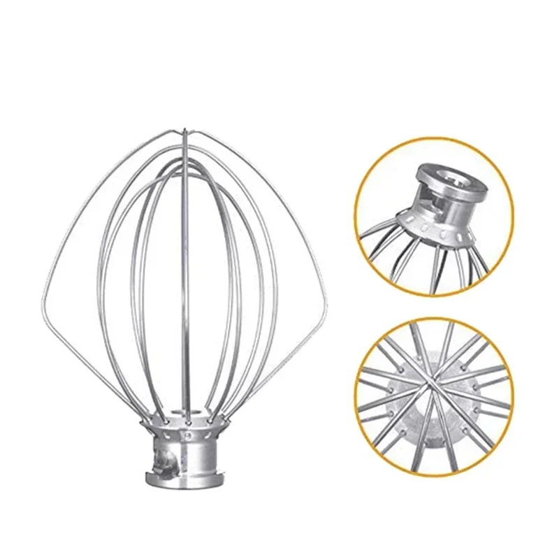 2 Pack Stainless Steel Wire Whip Mixer Attachment For Kitchenaid K45WW Flour Cake Balloon Whisk Egg Cream Stirrer