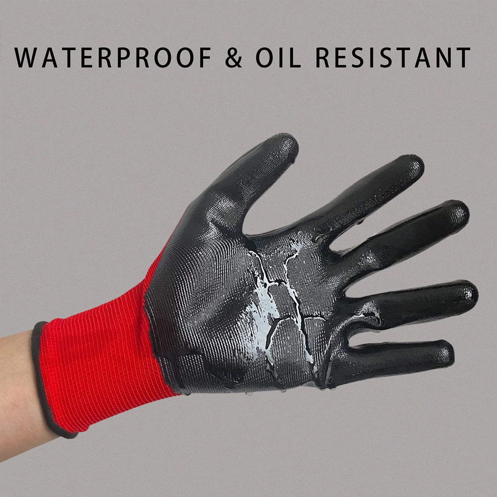 قفازات عمل متعددة الأغراض مضادة للانزلاق، قفازات لاتكس مقاومة للتآكل وغير قابلة للانزلاق لمستودع البستنة للعمل المحلي #4