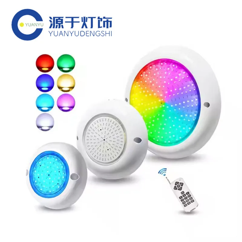 

12V Remote Control 18W 25W 35W Abs Resin Filled Ip68 Waterproof Rgb Underwater Swim Led Pool Lighting