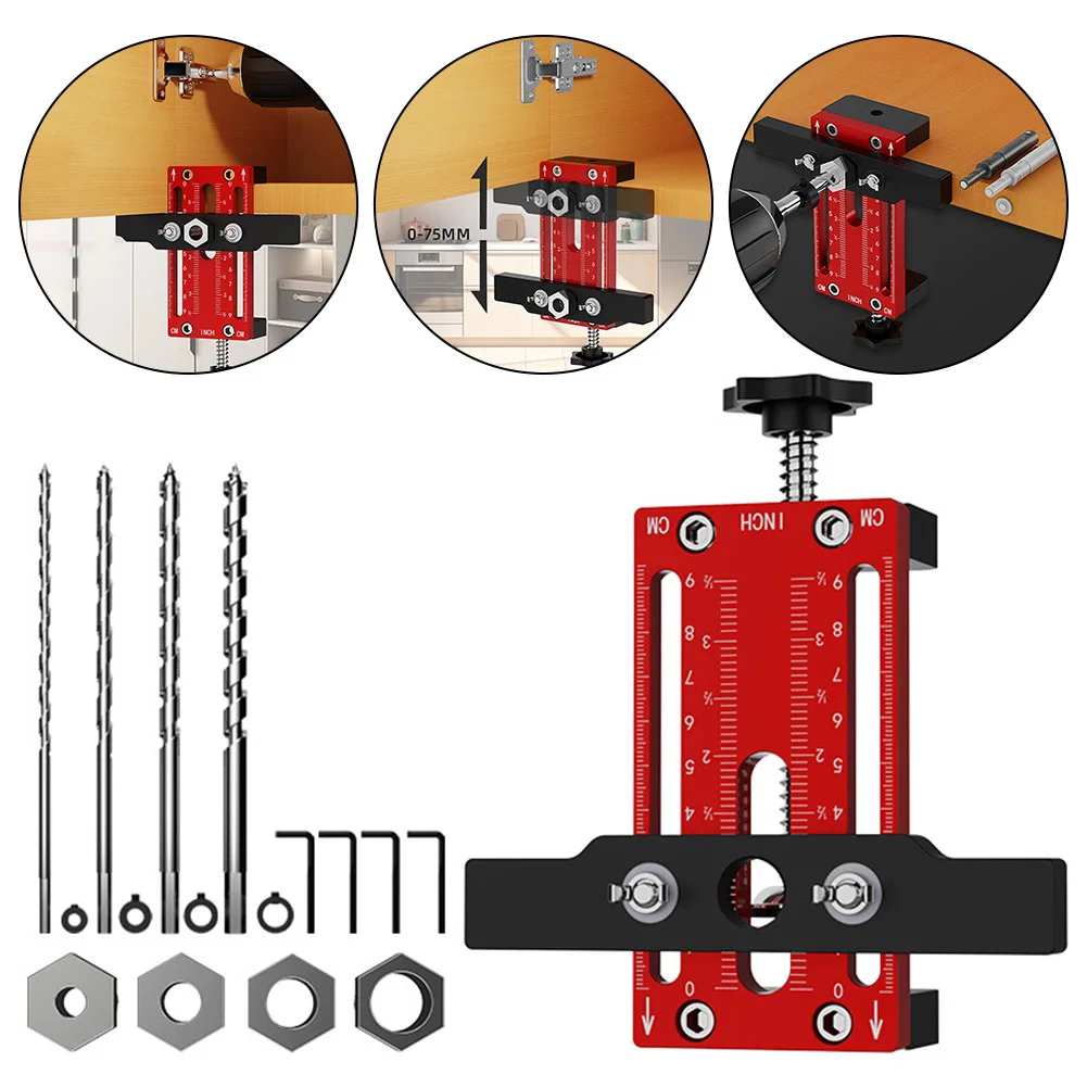 1/4/13pc Cabinet Door Installation Positioner Mounting Jig With Support Frame Clamp Aluminum Alloy Body Woodworking Tool