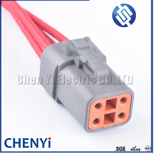 Imagen 1 del producto Conector de alimentación de 4 pines DTP06-4S DTP04-4P para Cummins Isx 871 ECM Módulo de conector de alimentación P # 3684275 ECU RX 4988820 con cables