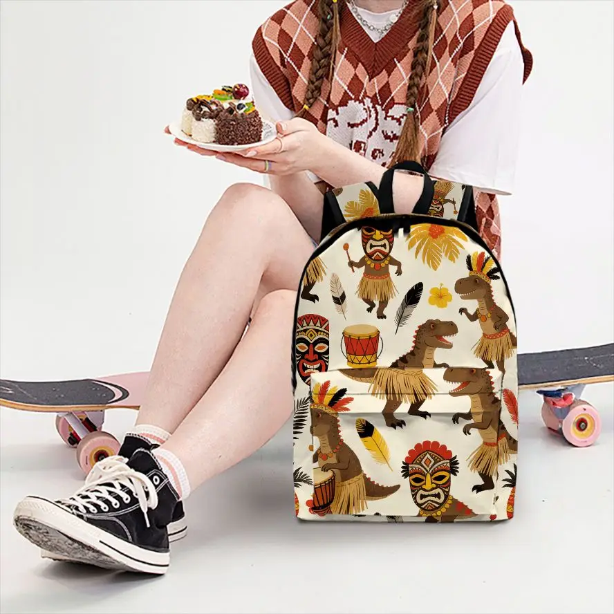 

1pc Primitive tribal-style dinosaur Backpack, Fashionable and Simple, Unisex, Large Capacity, High-Quality Gift