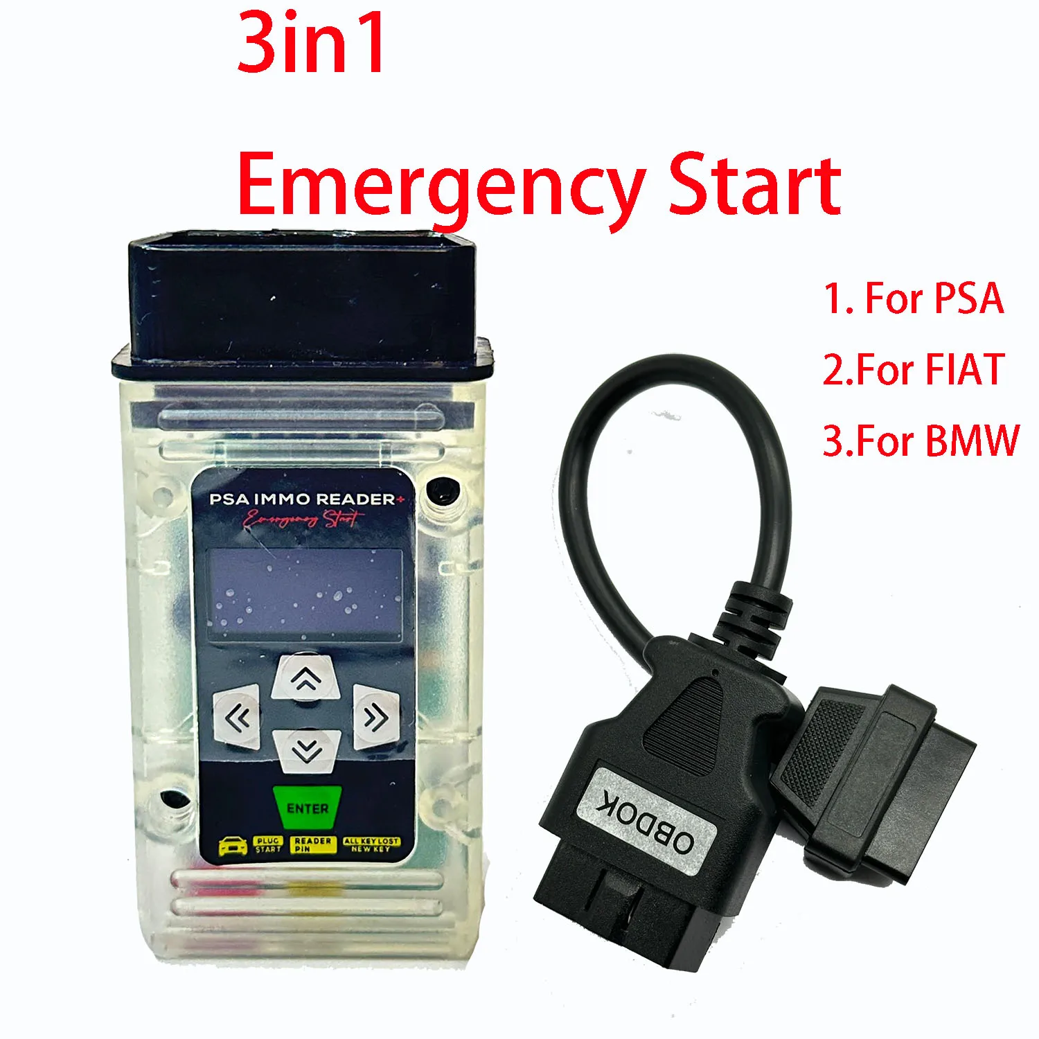 For Fiat Emergency Start For PSA IMMO Reader Key Simulator OBD2 for BMW Force Ignition Tool Read PIN 3 in 1