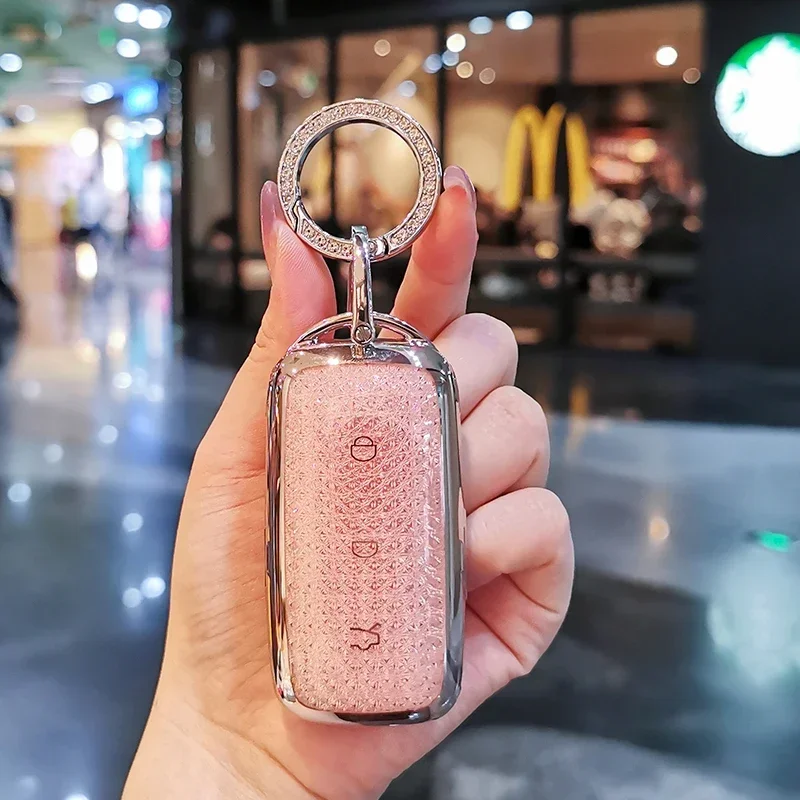 

Suitable for Geely Galaxy L7 keycase E8 e5 L6 EXEED 24 keycover key shell keychain Pink Keychain Gift,Sparkling Car Key Case