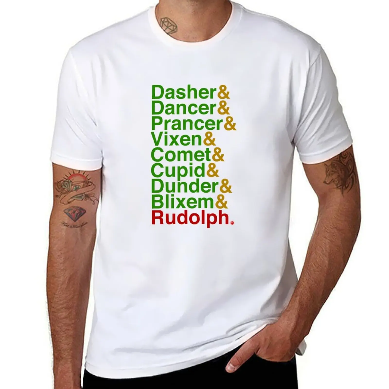 

Reindeer Names Typography T-Shirt mens graphic t shirts man t shirts for men T-Shirt