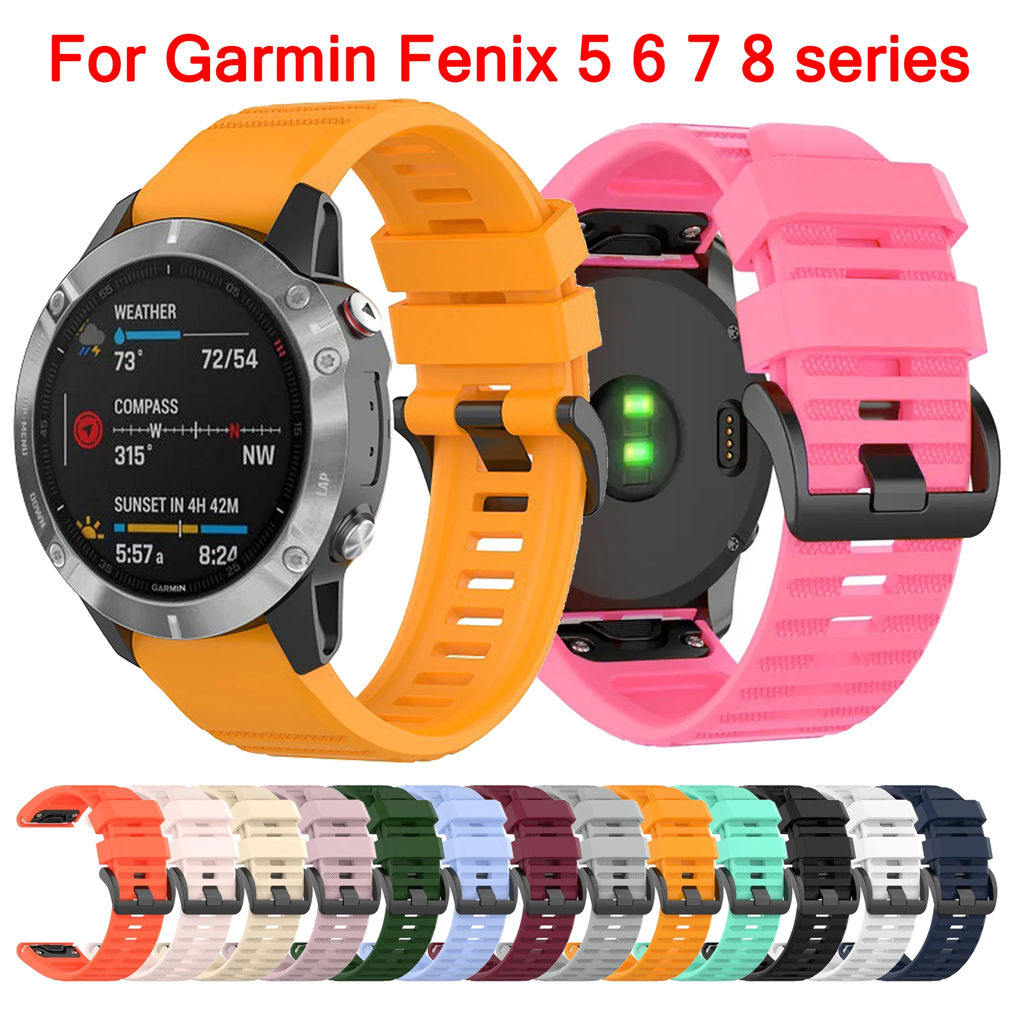 QuickFit 26 مللي متر 20 مللي متر 22 مللي متر حزام الساعات ل Garmin Fenix 7X 7 7S 6 6S 6X 5X 5 5S 3HR سيليكون الفرقة الإفراج السريع سهلة تناسب شريط للرسغ