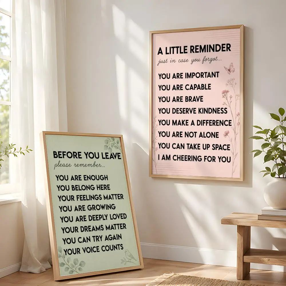 Peinture sur toile avec affirmation positive, calligraphie, art pour chambre à coucher, salon, décoration de la maison, décoration murale, autocollants, cadeau