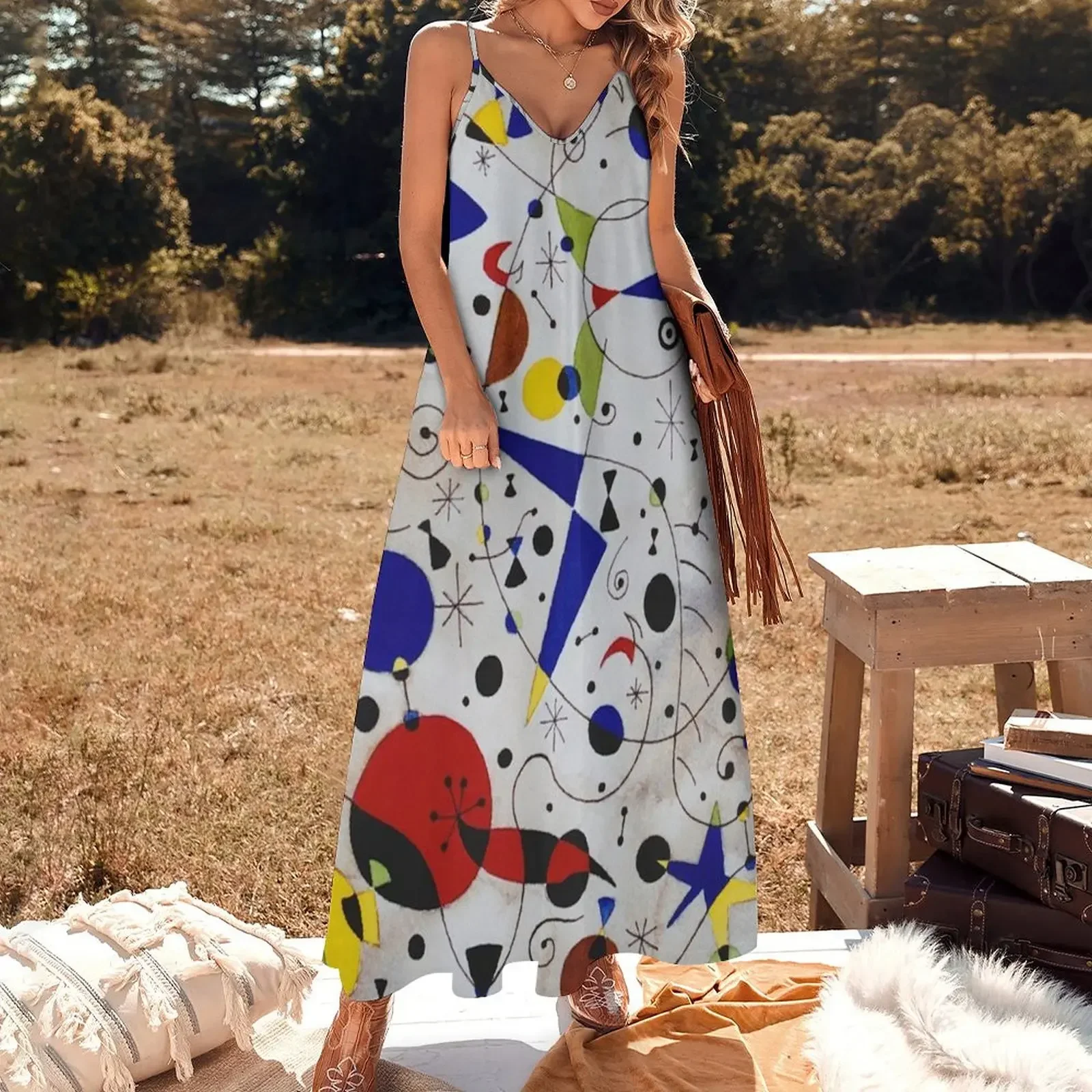 Miro's Cat Encircled by the Flight of a Bird #29 Sleeveless Dress dress for women Dress