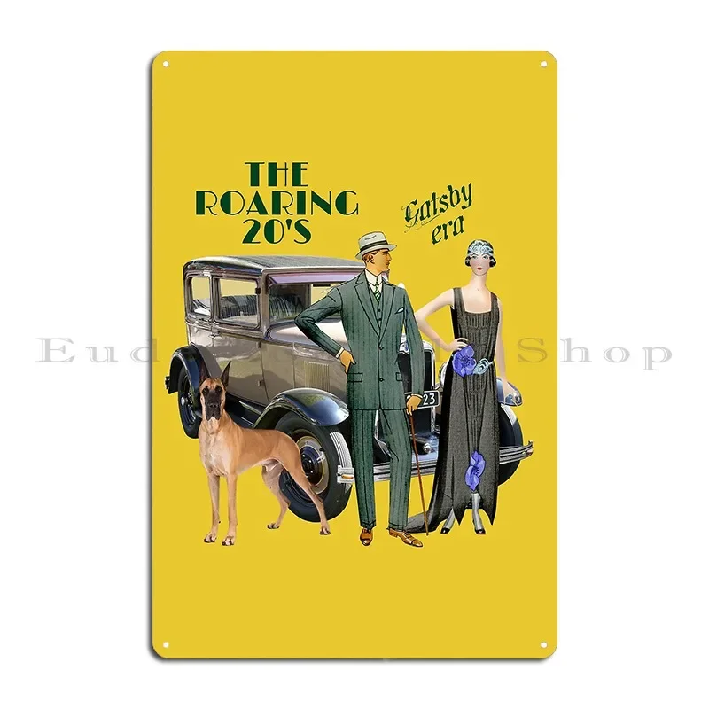 Roaring 20s Gatsby Era Metal Sign Club Party Printing Living Room Club Retro Tin Sign Poster