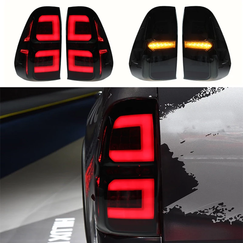 LED REAR LIGHTS TAIL LAMP FIT FOR HILUX REVO 2015-2017 REAR BRAKE LIGHTS WITH TURN SIGNAL STROBE LIGHTTING