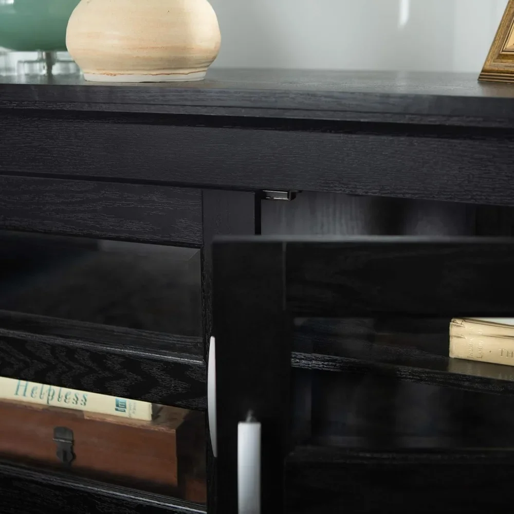 Black TV Stand para sala de estar, TV Cabinet, Free Home Furniture, Frete, 44 polegadas