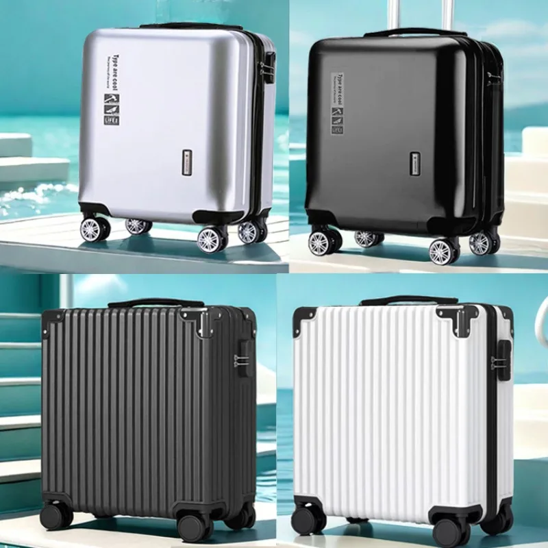 

New 18 Inch Row Rolling Suitcase with Secure 3 Digit Lock Lightweight Durable Hard Shell Easy Glide Wheels Travel Carrier