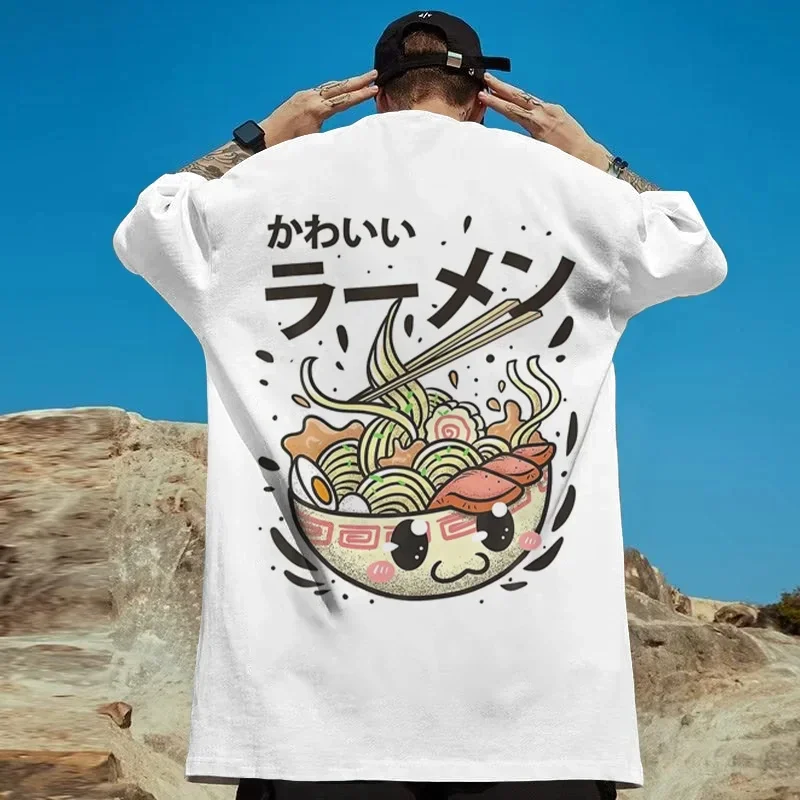 New Fashion Men's T-shirt, Loose Lamian Noodles Bubble Noodles 3d Printing Hip-hop Trend Round Neck Men's Short Sleeve Top