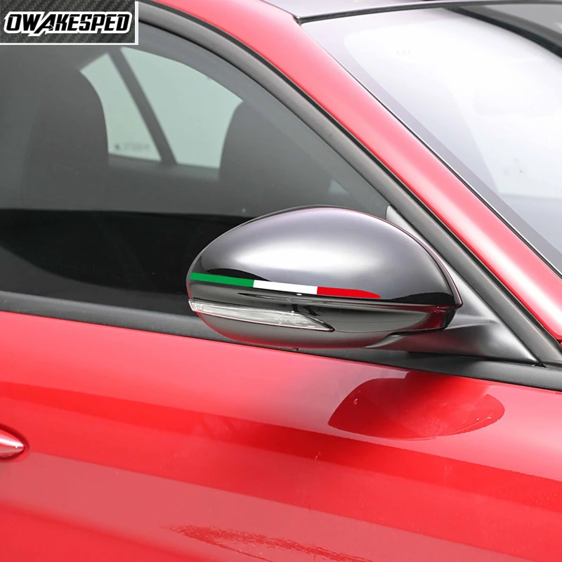 Espejo retrovisor para coche, para Alfa Romeo pegatina estilo italiano, Giulia, Fiat 147, 156, Mito, Stelvio, Sportiva, Giulietta, 2 piezas