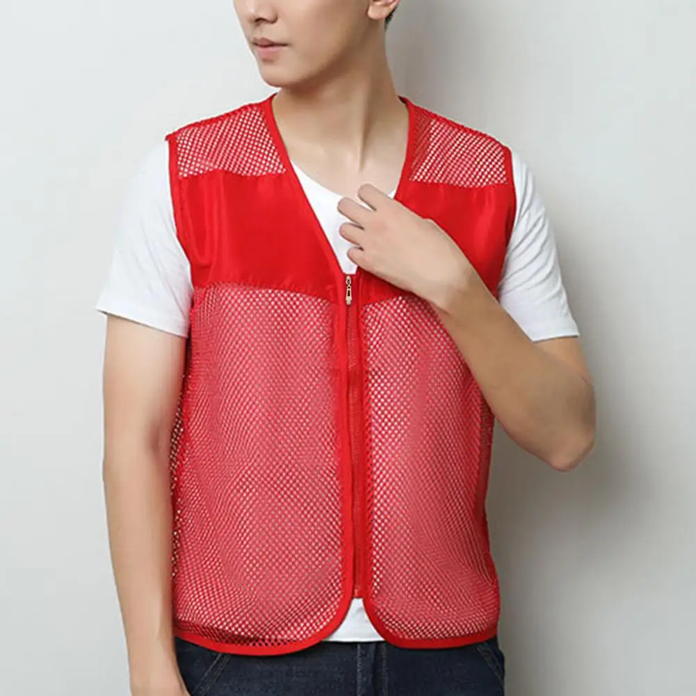 Outdoor Work Tank Top Zipper Vest Jacket Women Men Work Vest Tops Adults Community Volunteers Sleeveless Waistcoat  Working Top