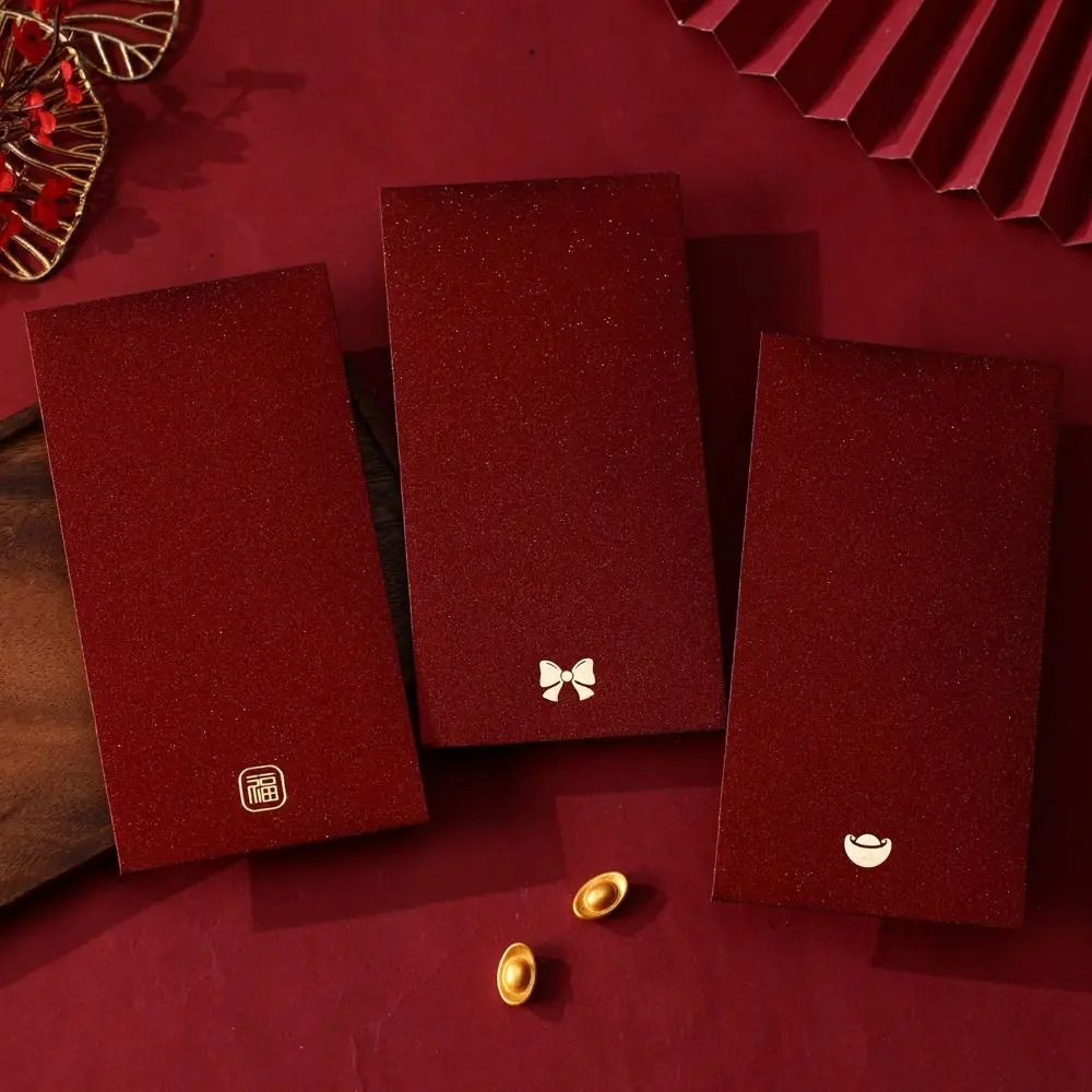 6Pcs Creative New Year Red Envelopes Chinese Style Spring Festival Cash Gift Envelopes Blessing 9*17cm Red Packets