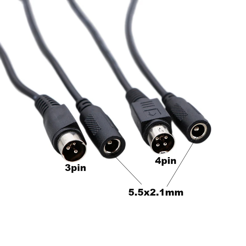 DC Power Supply Adapter Cable 5.5 x 2.1mm Female to MINI DIN 3 Pin / 4 Pin Male For TV LCD VCR Lead Wire R23