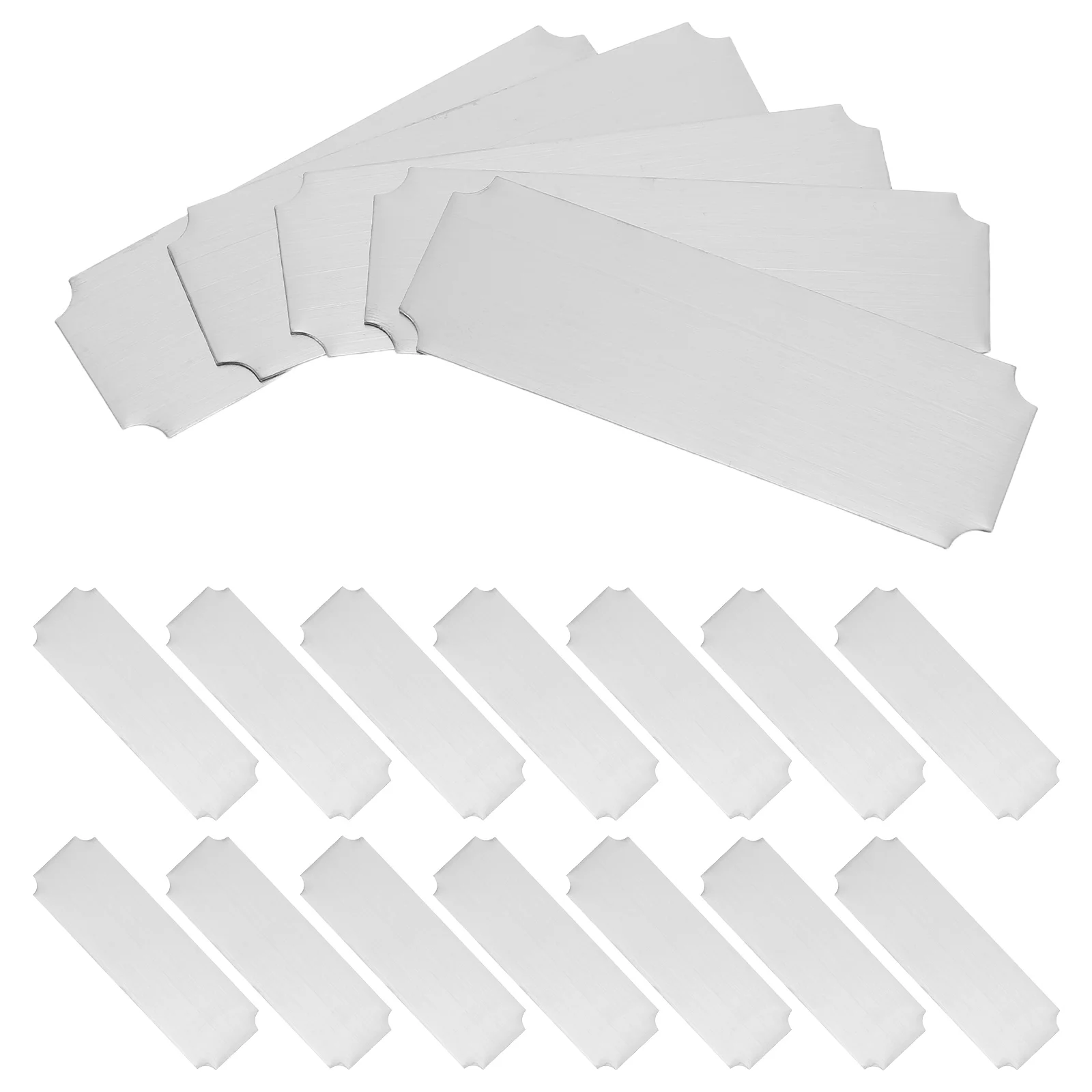 

20 шт., заготовки для визитных карточек из нержавеющей стали, прямоугольные клейкие металлические таблички с именами, бирки из нержавеющей стали для офисного использования