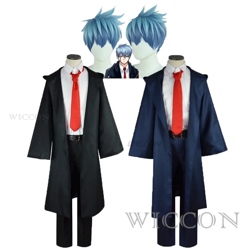 Anime Mashle: Magic Lance Crown Cosplay Wig Costume Men And Women Magic Robe Uniform Suit Halloween  Blue Short Fiber Hair