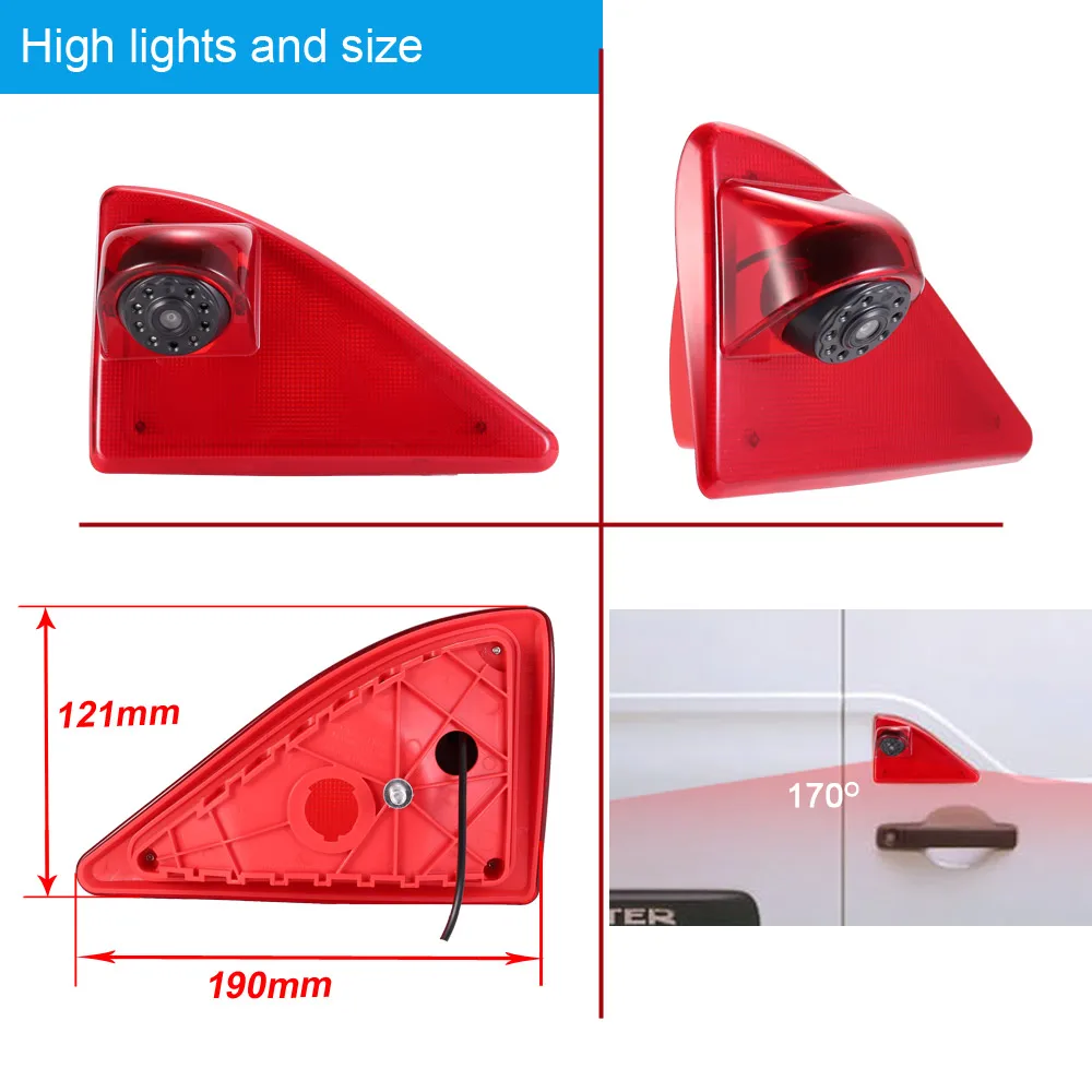 Third Brake Light Waterproof Rear View Parking Camera Reverse Camera for Renault Master Nissan NV400 or Opel Movano