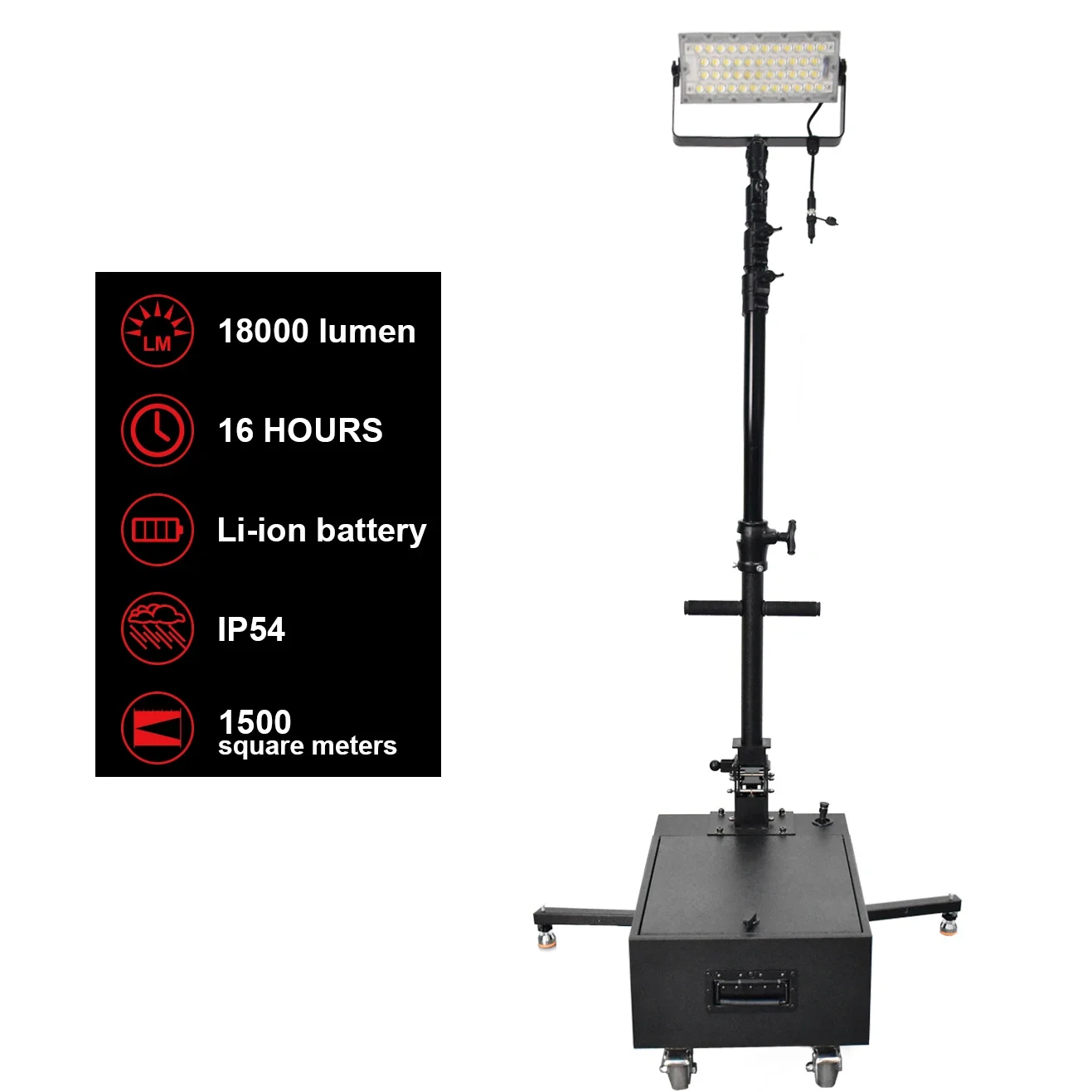 18000 Lumens High Power Mobile Rechargeable Led Construction Flood Light Working Light Led