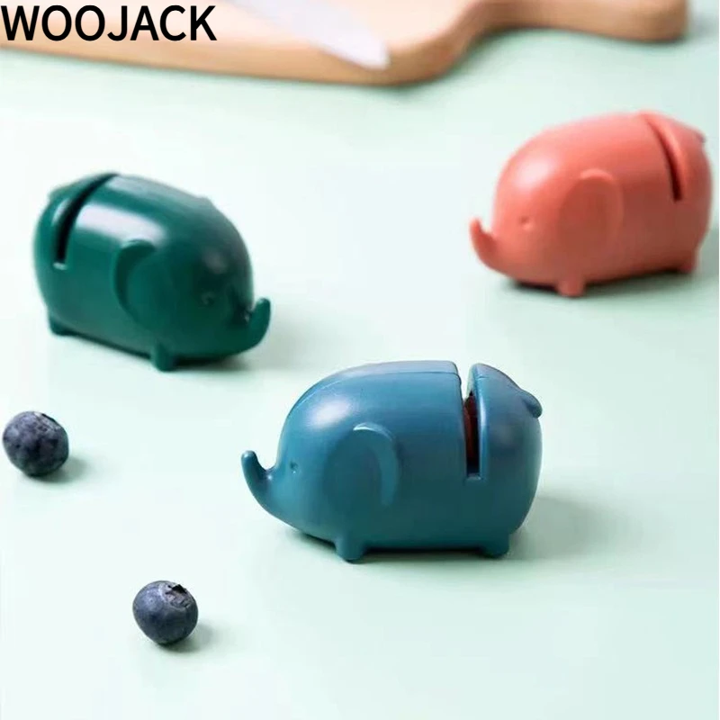 2Pcs WOOJACK Random Color Knife Sharpener Adorable Elephant-Shaped Kitchen - Quick & Easy Manual Sharpening,Durable ABS Material