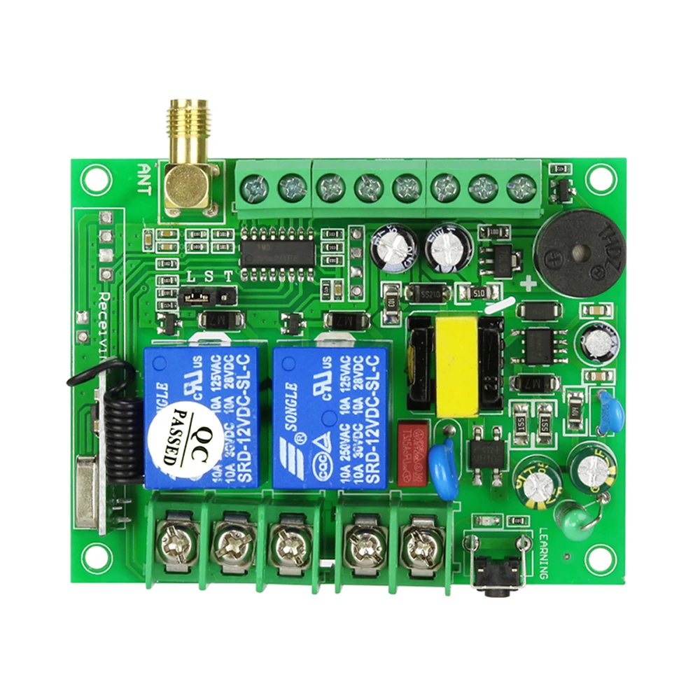 AC100-240V 433MHz 315MHz 2 Channels Industrial Motor Forward and Reverse Adjustable Working Mode Universal RF Remote Control