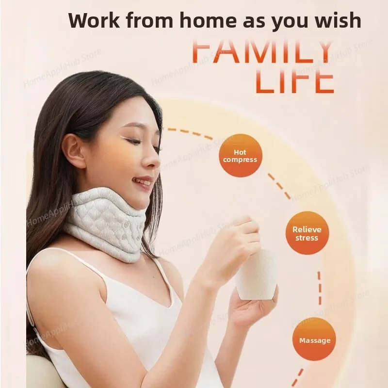 Neck Brace Forward Head Posture Cervical Collar with Traction, Immobilization, Correction, Heat Therapy and Massage Functions