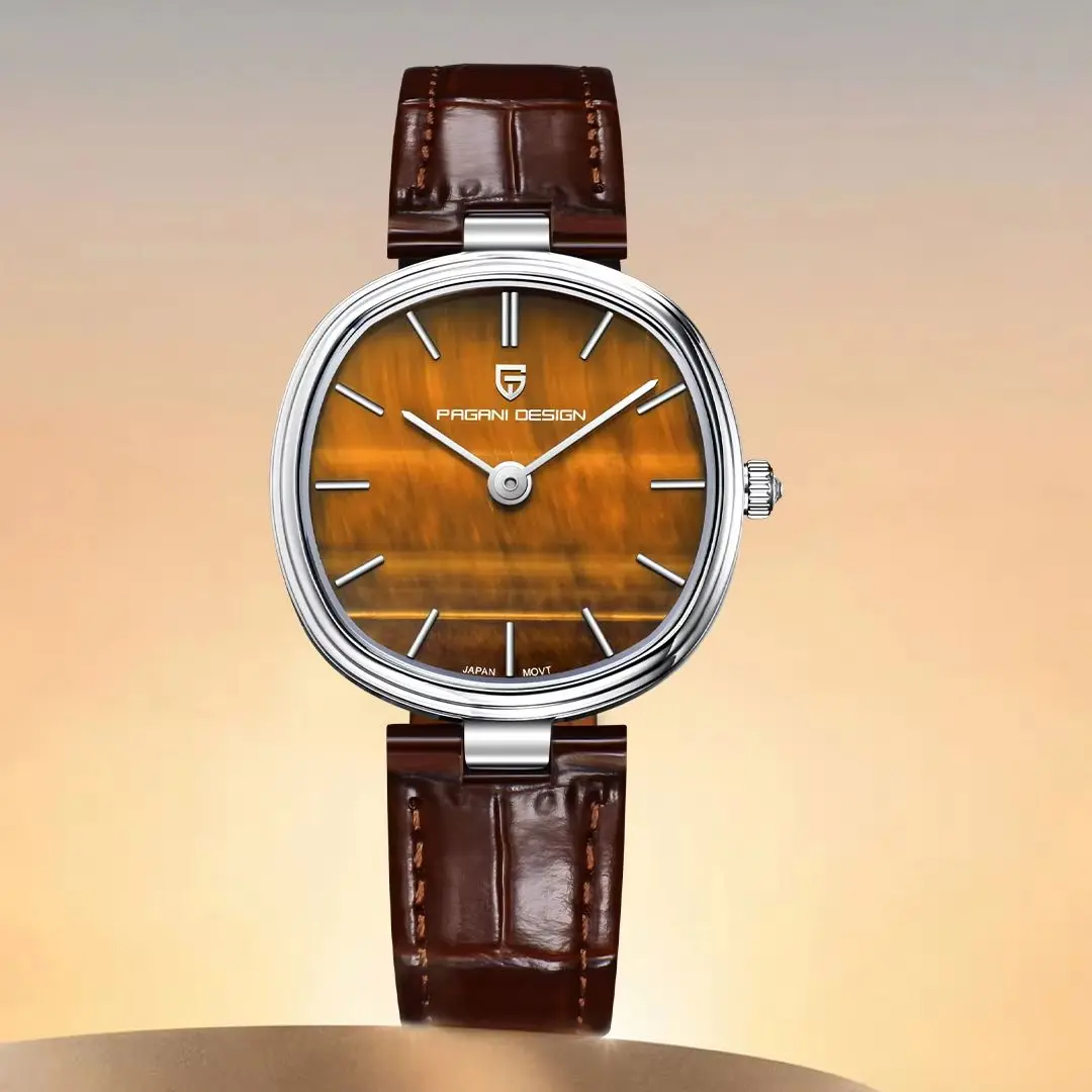 

PAGANI DESIGN Women's Watches 2026 New Amber Stone Dial Luxury Quartz Watches For Women AR Sapphire crystal Ladies Watch Gift