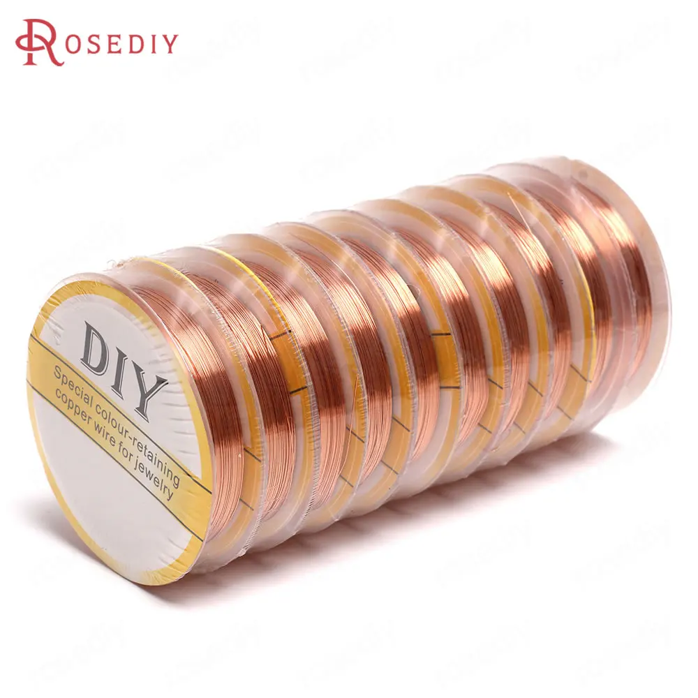 2 Rolls thickness 0.2MM~1MM 24K Gold Color Copper Make Shape Metal Wire Jewelry Making Supplies Diy Findings Accessories