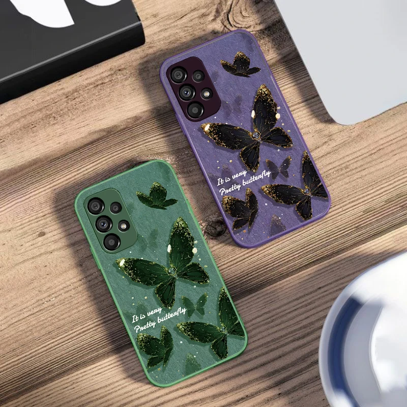 Bright Pearl Butterfly For Samsung Galaxy S10 4G S20 11E 30 S21 21Fe 22 S24 Pro S23 Ultra 5G S8 S9 Tempered Glass Phone Case image 4