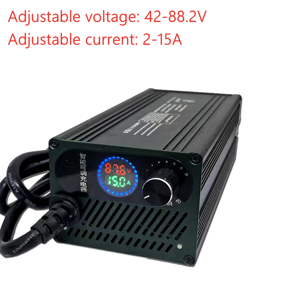 Spanning Stroom Verstelbare 48V 72V 60V 84V Li-ion Lifepo4 Lithium Batterij Oplader 10A 15A Snel opladen 13S 14S 16S 20S 24S Deel