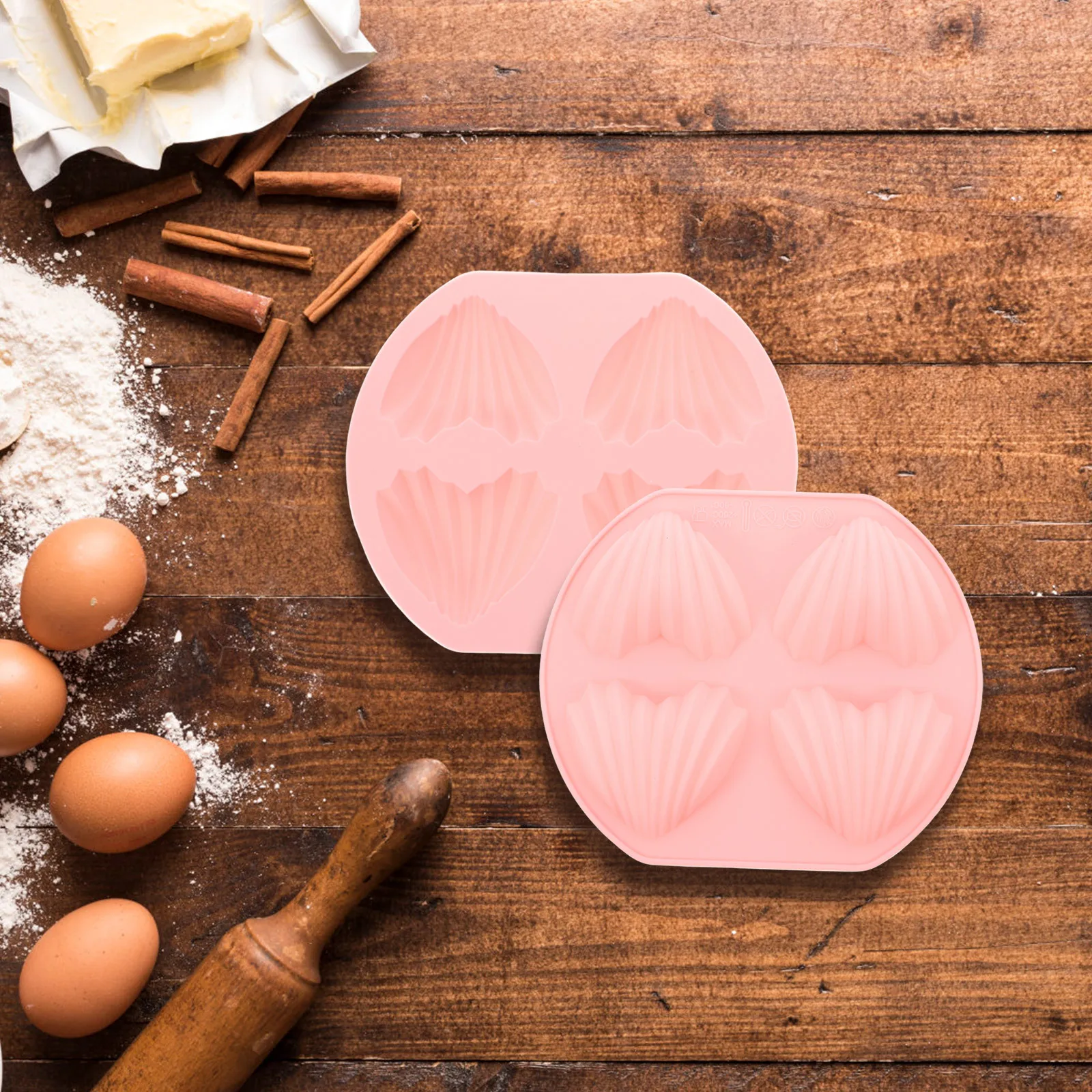 

2Pcs Heart Shape Cake Pan Nonstick Silicone Baking Mold Cupcake Bakeware Oven Bakeware Easy Release Cake Pan