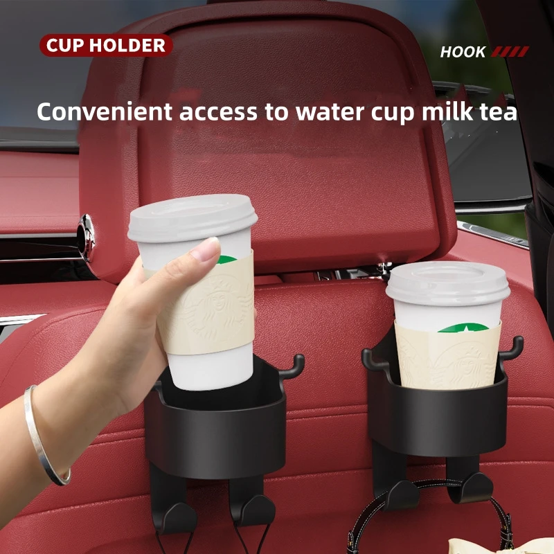

1Pcs Car Seat Headrest Hook Hanger Storage Organizer Universal with Cup Holder for Handbag Fit Universal Vehicle Car Accessories