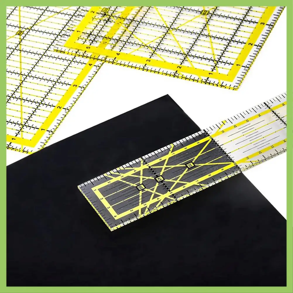 

5 Pack Acrylic Quilting Ruler Set Square Acrylic Quilter Ruler Fabric Cutting Ruler Clear Mark Acrylic Ruler Set