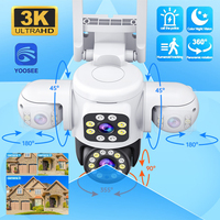 NUOFANG 6K Outdoor WiFi Camera Triple Screen Triple Lens PTZ 360° Camera for Comprehensive Security Surveillance Camera Yoosee