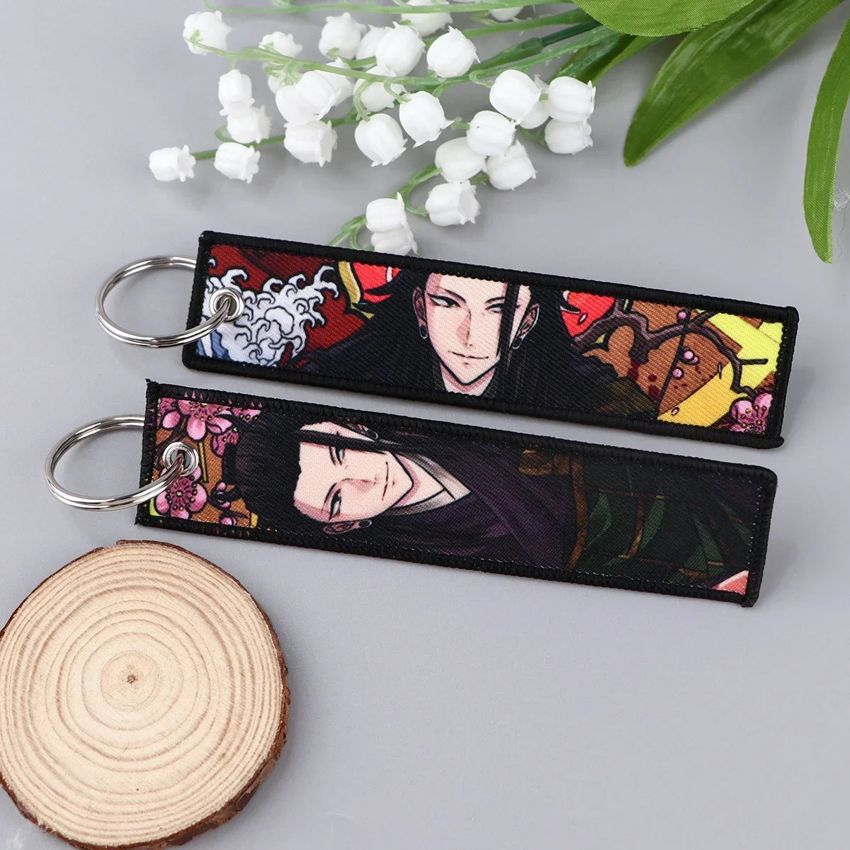 Geto Suguru Key Tag Japanese Anime Embroidery Key Fobs Keychains for Car Motorcycles Fashion Jewelry Keyring Accessories Gifts