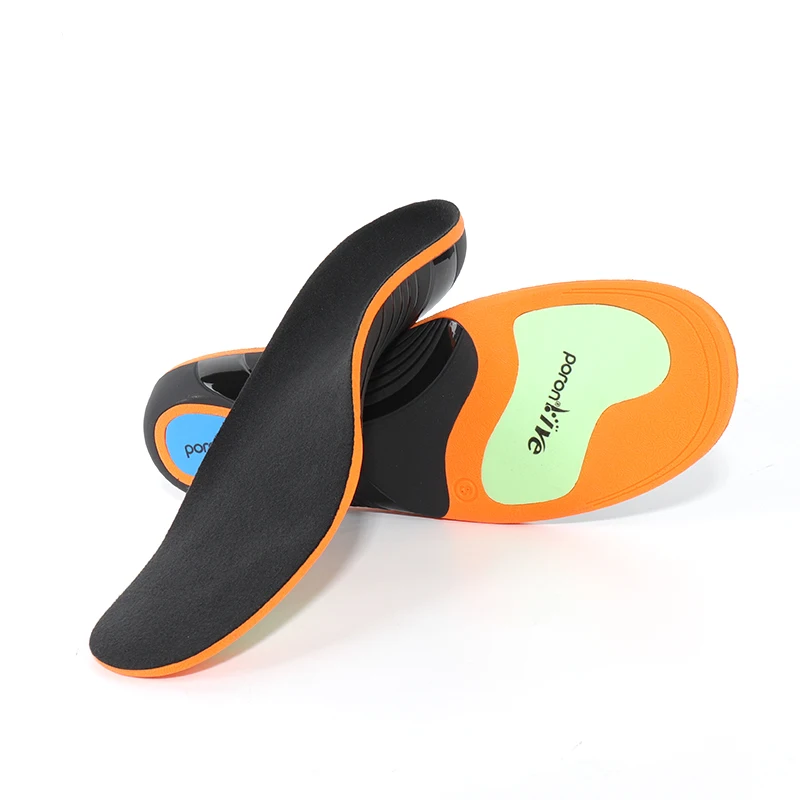 PORON VIVE Pro Orthotics - Elastic+Shock Pads for Flat Feet Arch Support & Sports Injury Prevention