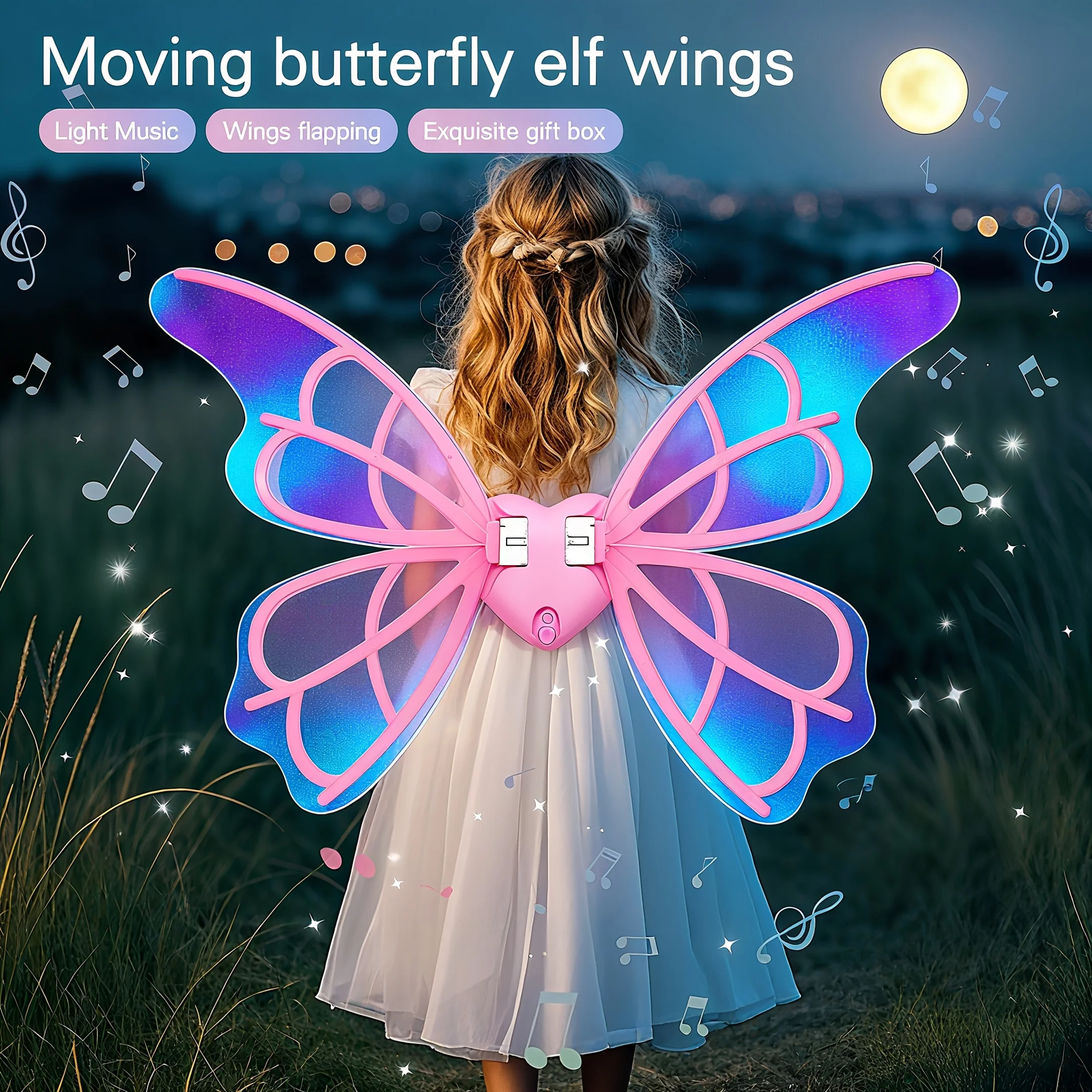 Im Dunkeln leuchtende LED-Schmetterlingsflügel, Weihnachtsgeschenk