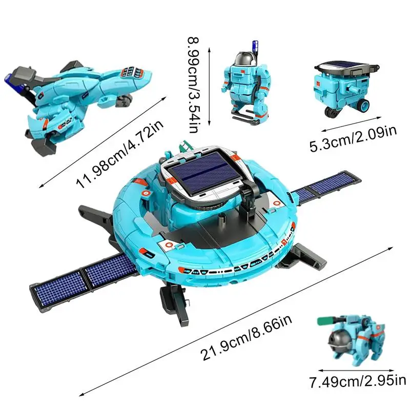 子供のためのソーラーロボットキット,教育玩具,ステムテクノロジー,学習ブロック,宇宙船,科学玩具,子供向けギフト,6 in 1