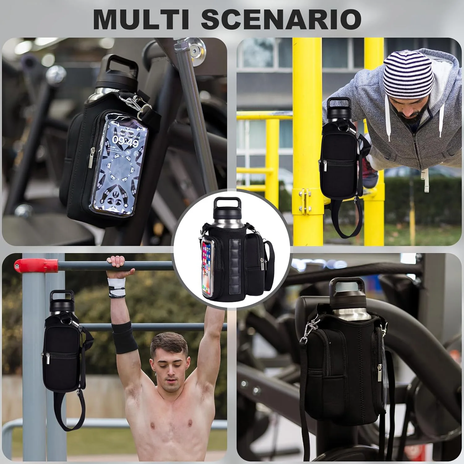 Magnet Fitness Sports Water Bag,Magnetic Insulated Water Bottle Bag, Material Ice Master Cup, Sleeve Outdoor Crossbody Handbag