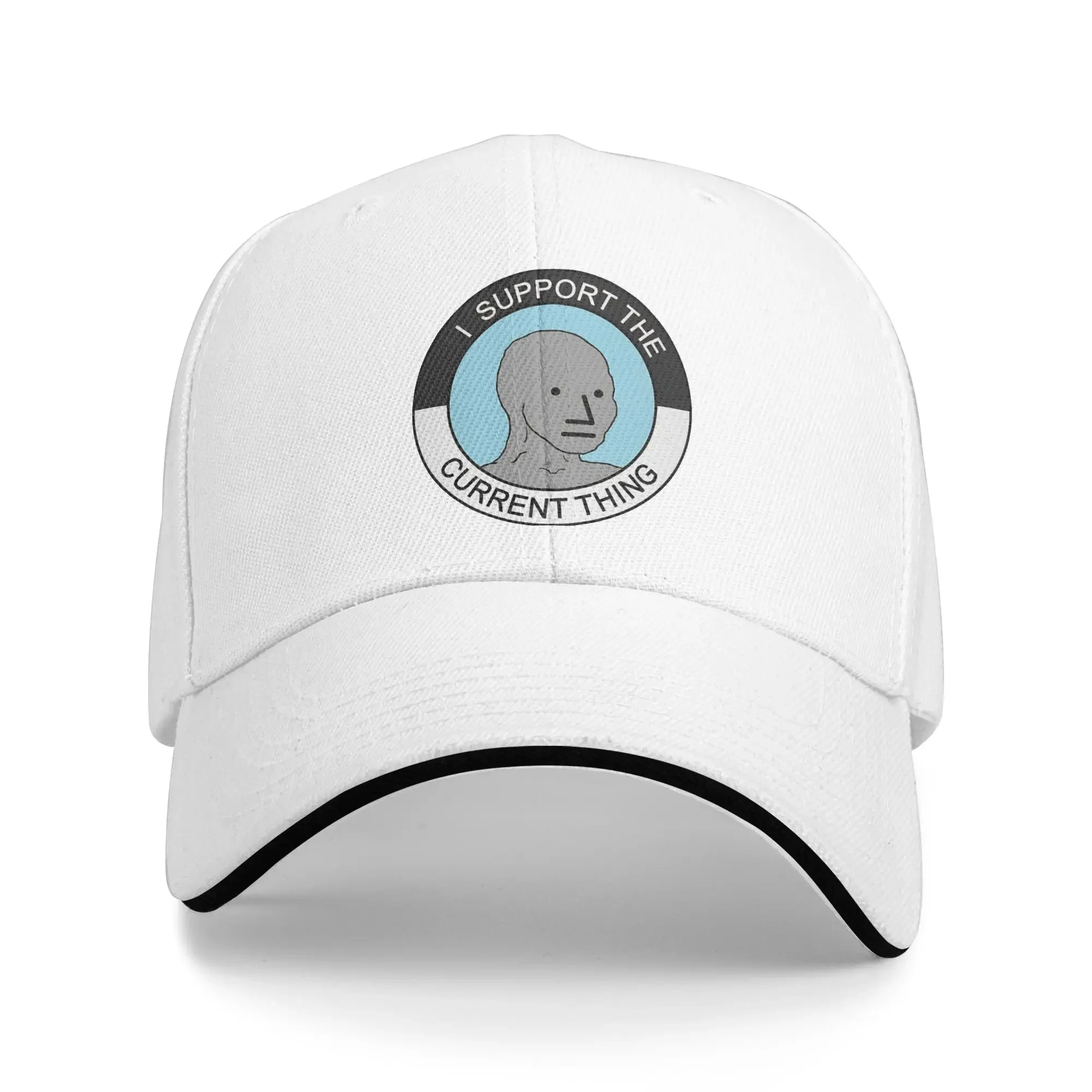 New I Support Current Thing Wojak Meme Sandwich Hats Baseball Cap Hat Adjustable Snapback Caps Racing Cap
