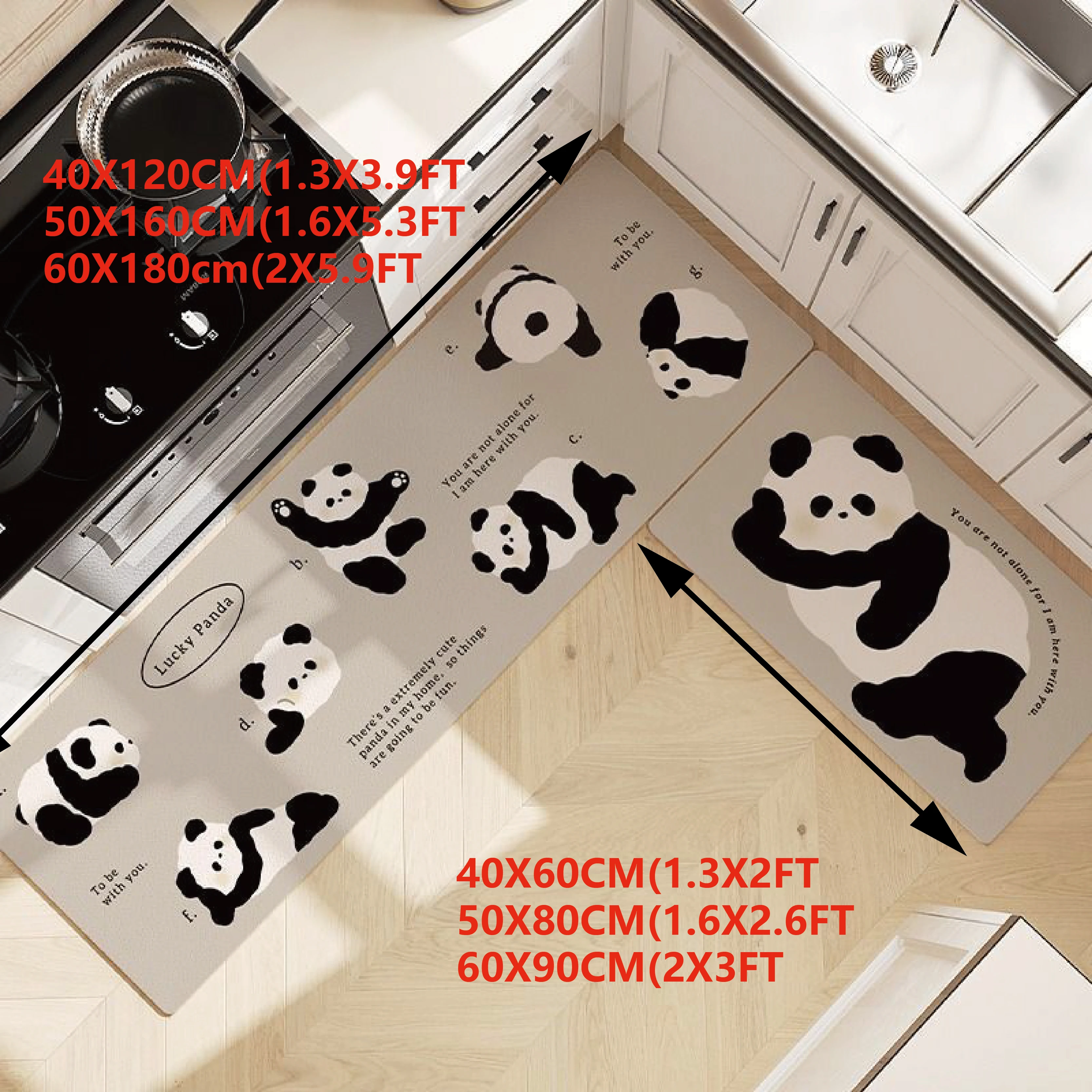 VIKAMA Cute Cartoon Fresh No Crease Diatomite Soft Non-slip Anti-dirty Kitchen Toilet L-shaped Carpet Floor Mat Home Decor