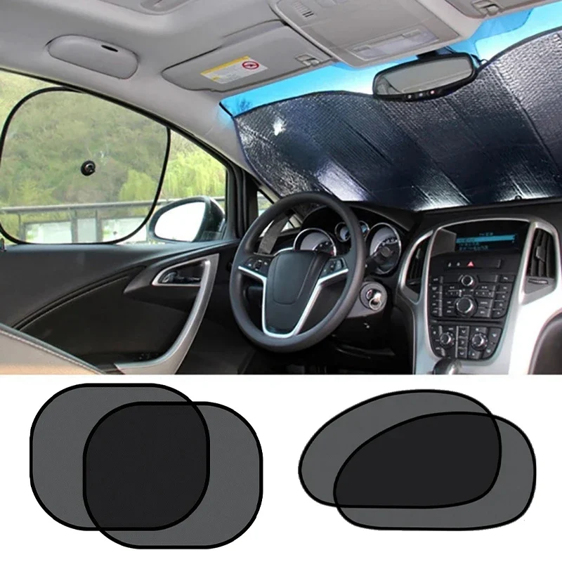

4Pcs Car Window Shades Stretchy Mesh Car Side Window Sun Shades Zipper Car Window Cover For Hyundai Volvo car