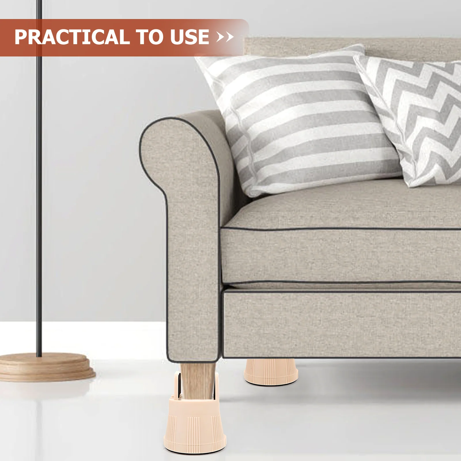 وسادات أرجل الأثاث كتل رفع بلاستيكية معدنية قابلة للتعديل لخزانة الأريكة ودعم التسوية شديدة التحمل #1