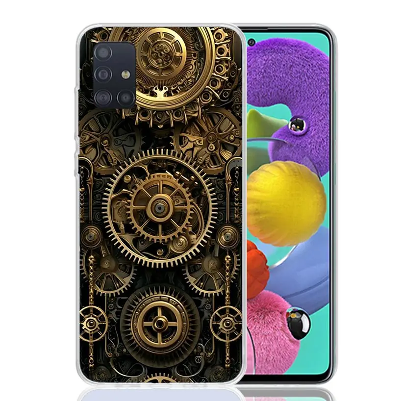 Steampunk Gear Mechanical Phone Case For Samsung Galaxy A51 A41 A31 A21S A11 A01 A71 A50 A40 A30S A20E A10S A70 A6 A7 A8 A9 Coqu