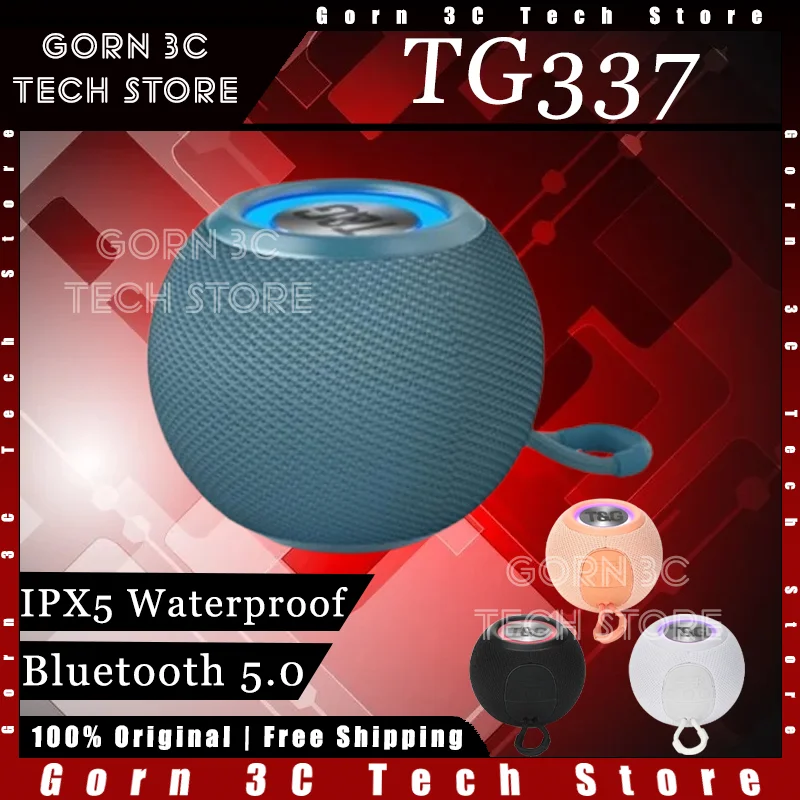 TG337 Wireless Speaker Portable Subwoofer 5W Power High Fidelity Camping Outdoor IPX5 Waterproof Bluetooth5.0 Customized Speaker